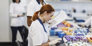 Scientists working in the laboratory
