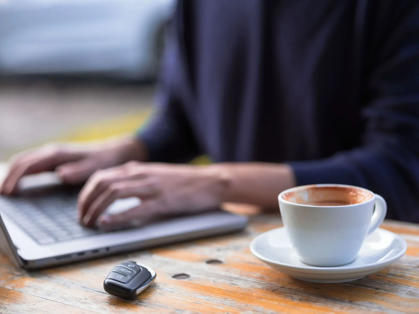 car keys and coffee