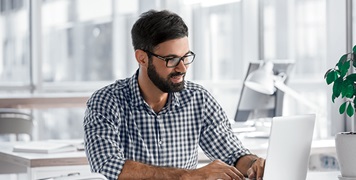Man working on a laptop