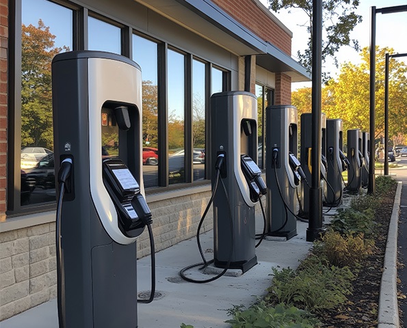 row-of-electric-vehicle-charging-stations-outside-building row-of-electric-vehicle-charging-stations-outside-building